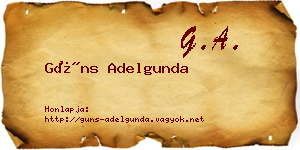 Güns Adelgunda névjegykártya